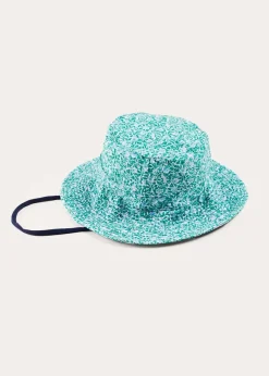 BOY Pepa London Adelaide Floral Beach Hat in Green (S-M)