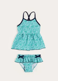 Pepa London Adelaide Floral Bow Detail Two Piece Swimsuit in Green (2-10yrs)