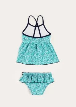 Pepa London Adelaide Floral Bow Detail Two Piece Swimsuit in Green (2-10yrs)