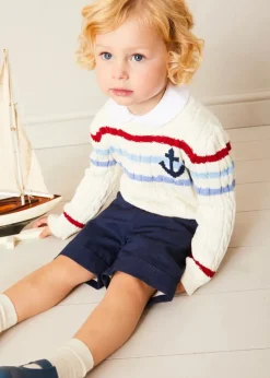 BOY Pepa London Anchor Motif Cable Detail Jumper in Beige (2-10yrs)