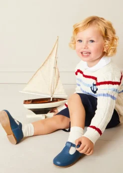 BOY Pepa London Anchor Motif Cable Detail Jumper in Beige (2-10yrs)