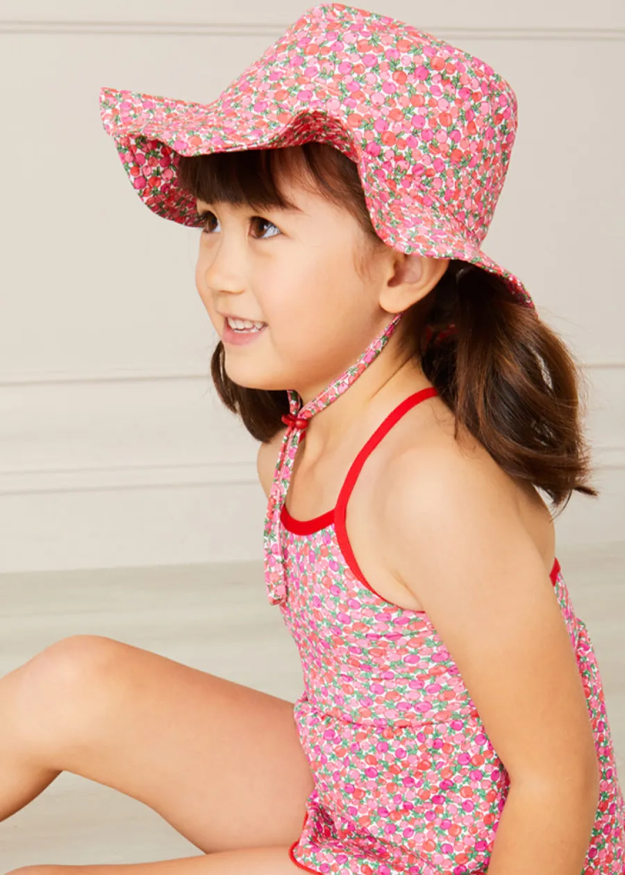 BOY Pepa London Annie Floral Print Beach Hat in Pink (1-8yrs)