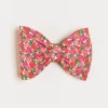 BOY Pepa London Annie Floral Print Medium Bow Clip in Pink