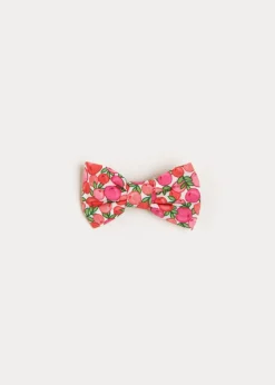 BOY Pepa London Annie Floral Print Small Bow Clip in Pink