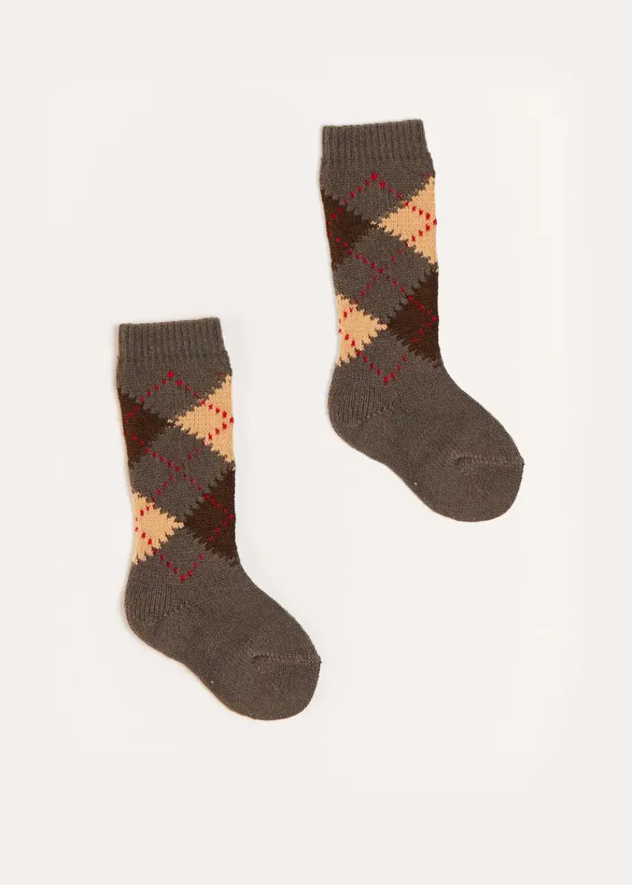BOY Pepa London Argyle Knee Socks in Brown (2-10yrs)