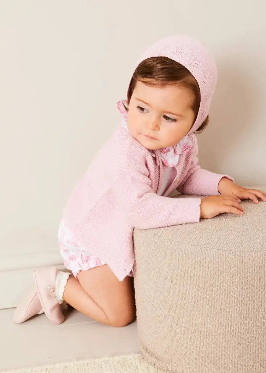 Pepa London Audrey Toile Bow Detail Bloomers in Pink (1mth-2yrs)