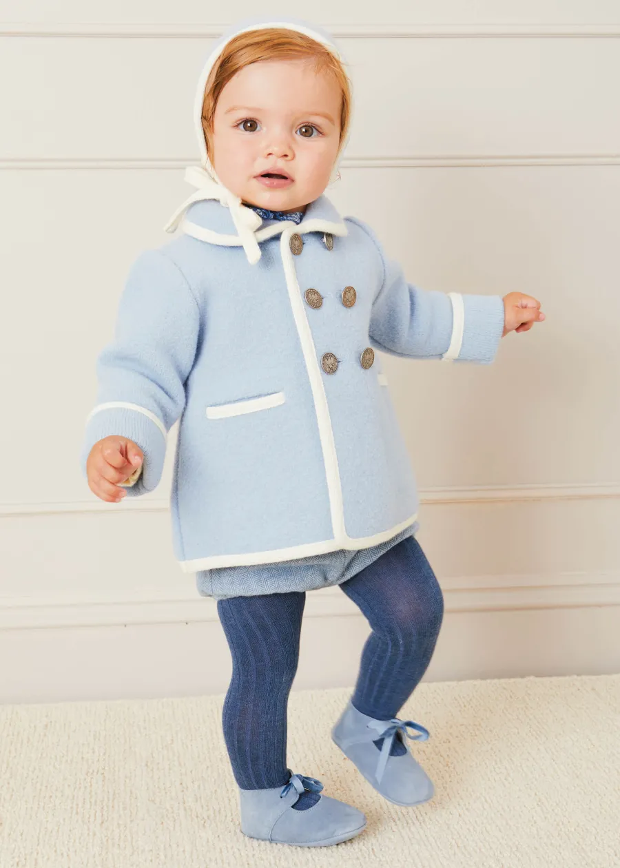 BOY Pepa London Austrian Double Breasted Wool Baby Coat in Baby Blue (6mths-4yrs)