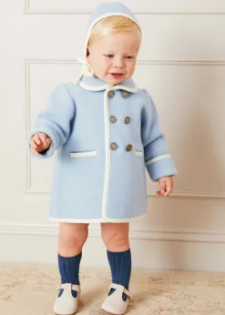 BOY Pepa London Austrian Double Breasted Wool Baby Coat in Baby Blue (6mths-4yrs)