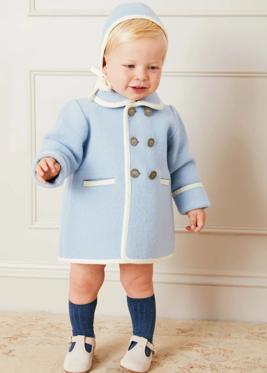 BOY Pepa London Austrian Double Breasted Wool Baby Coat in Baby Blue (6mths-4yrs)