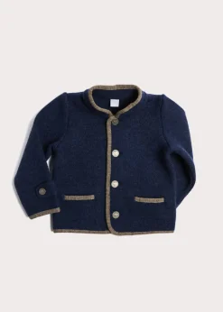 BOY Pepa London Austrian Single Breasted Contrast Trim Jacket in Blue (18mths-10yrs)