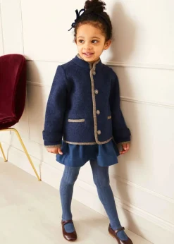 BOY Pepa London Austrian Single Breasted Contrast Trim Jacket in Blue (18mths-10yrs)