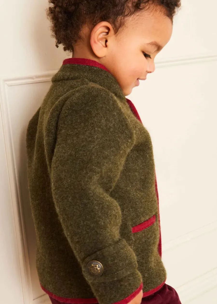 BOY Pepa London Austrian Single Breasted Contrast Trim Jacket in Green (18mths-10yrs)