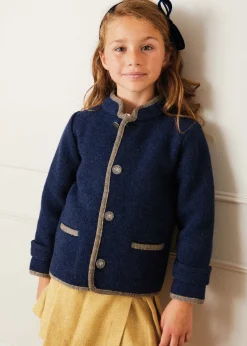 BOY Pepa London Austrian Single Breasted Contrast Trim Jacket in Blue (18mths-10yrs)
