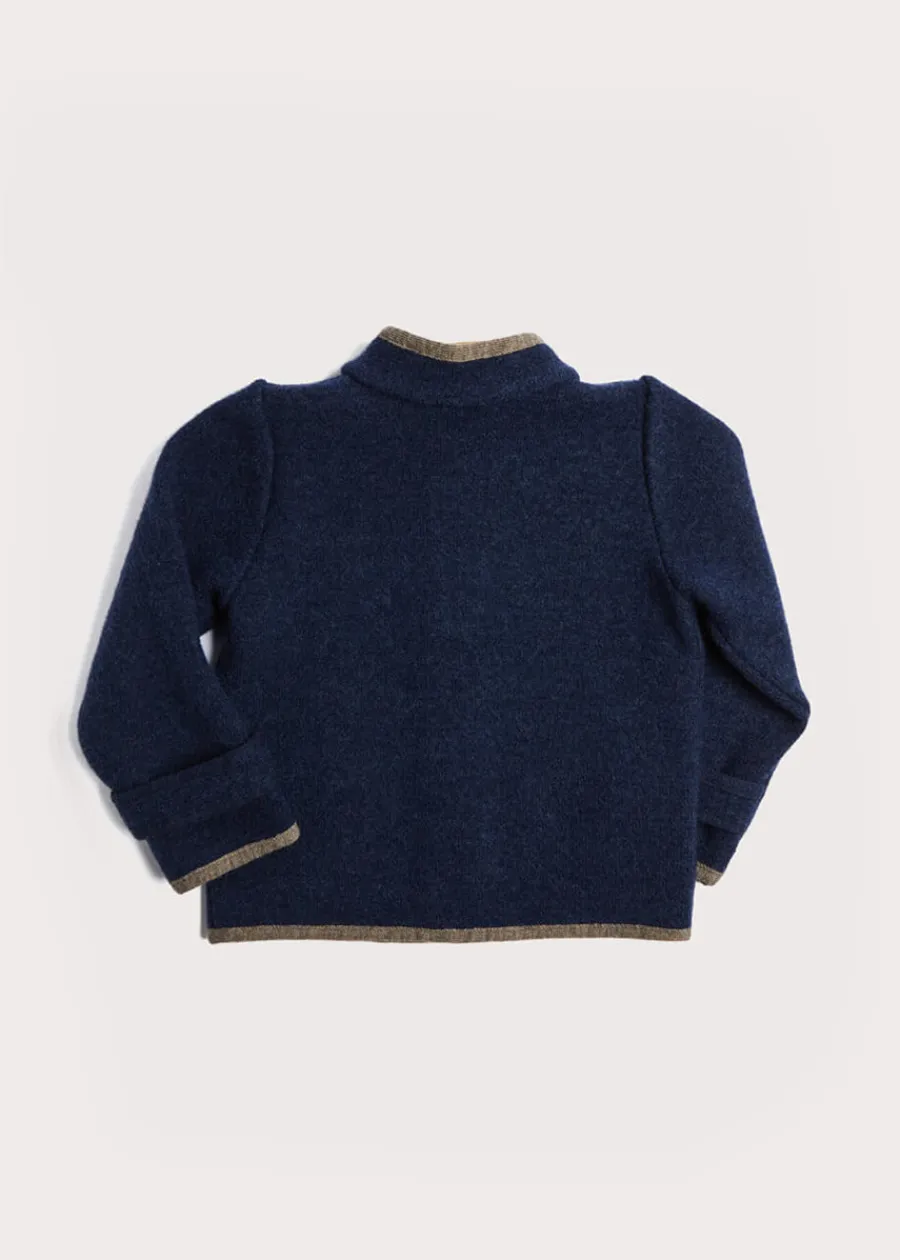 BOY Pepa London Austrian Single Breasted Contrast Trim Jacket in Blue (18mths-10yrs)
