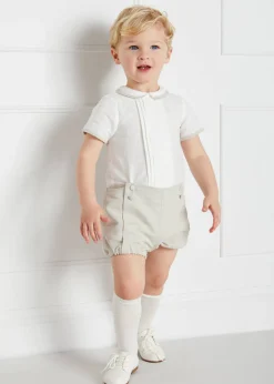 BOY Pepa London Baby Boy Celebration Beige Bloomers and Linen Shirt Set (12mths-3yrs)