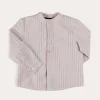BOY Pepa London Beaufort Striped Mao Collar Long Sleeve Shirt in Blue (18mths-10yrs)