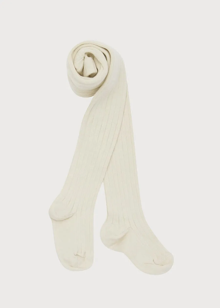 BOY Pepa London Beige Ribbed Tights (0mths-10yrs)