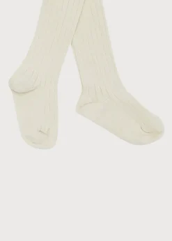 BOY Pepa London Beige Ribbed Tights (0mths-10yrs)