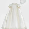 Pepa London Bespoke Christening Gown with Side Satin Sash and Bonnet