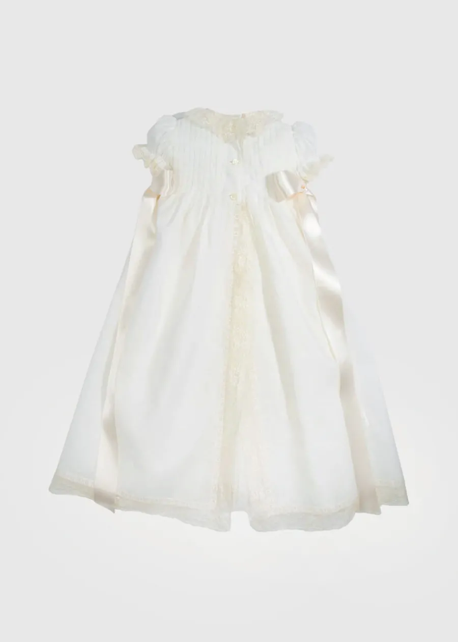 Pepa London Bespoke Christening Gown with Side Satin Sash and Bonnet