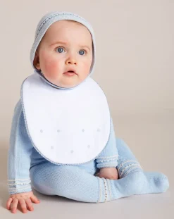 BOY Pepa London Blue Dotted Cotton Bib