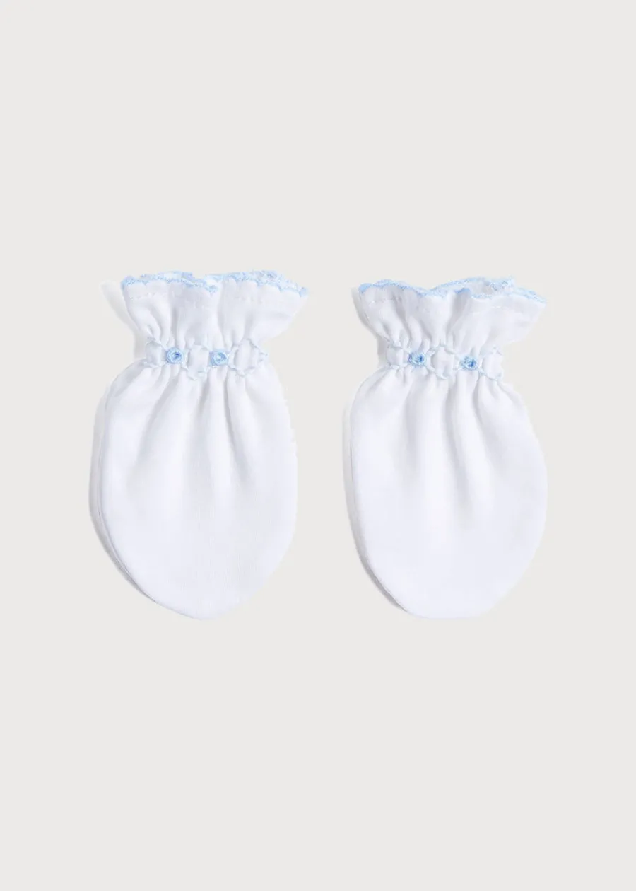 Pepa London Blue Hand Smocked Mittens