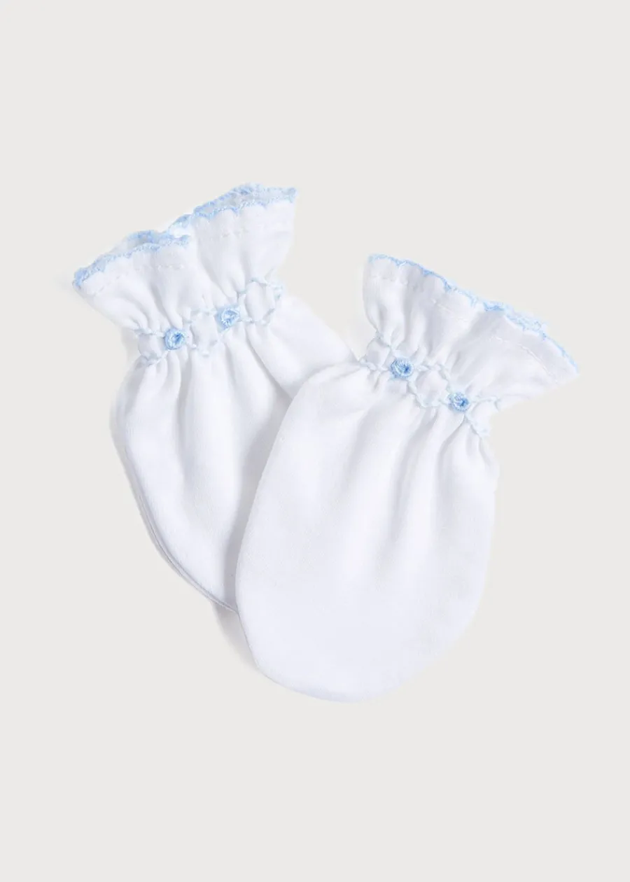 Pepa London Blue Hand Smocked Mittens