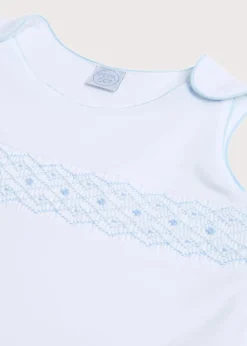 BOY Pepa London Blue Hand Smocked Sleeping Bag (3-18mths)