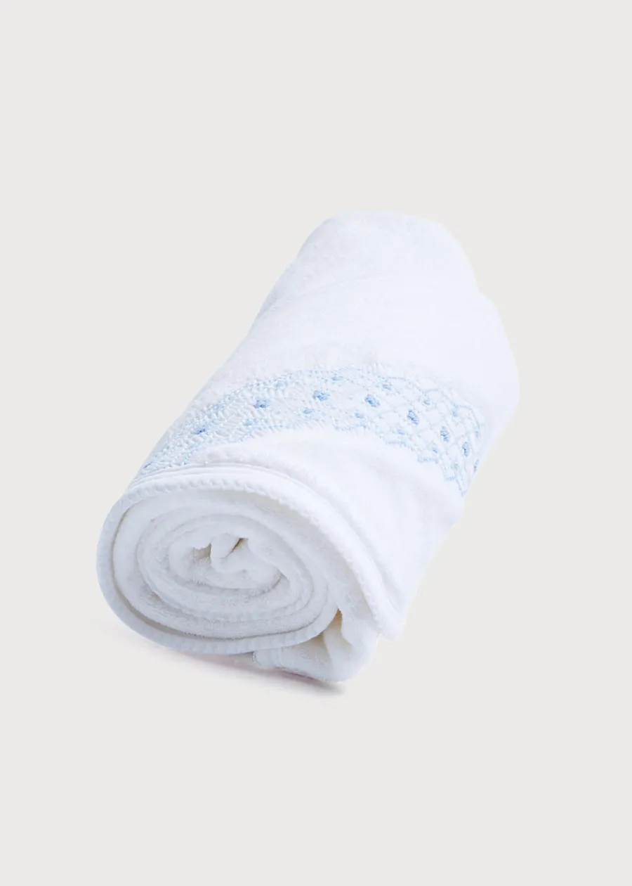 BOY Pepa London Blue Hand Smocked Towel