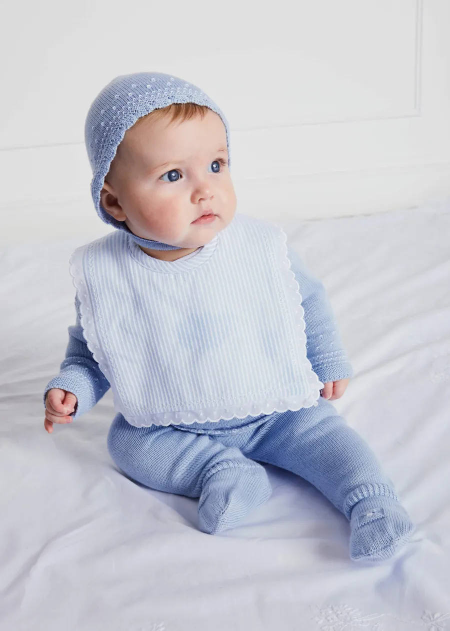 BOY Pepa London Blue Striped Cotton Bib