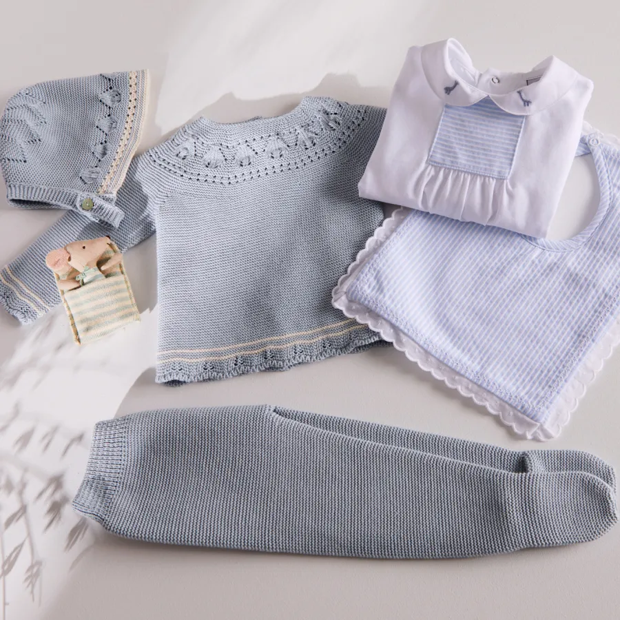 BOY Pepa London Blue Striped Cotton Bib
