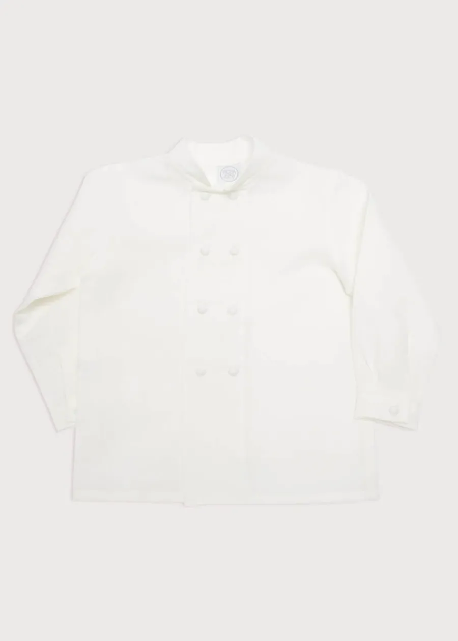 BOY Pepa London Boy's white double-breasted Mandarin collar shirt (12mths-10yrs)