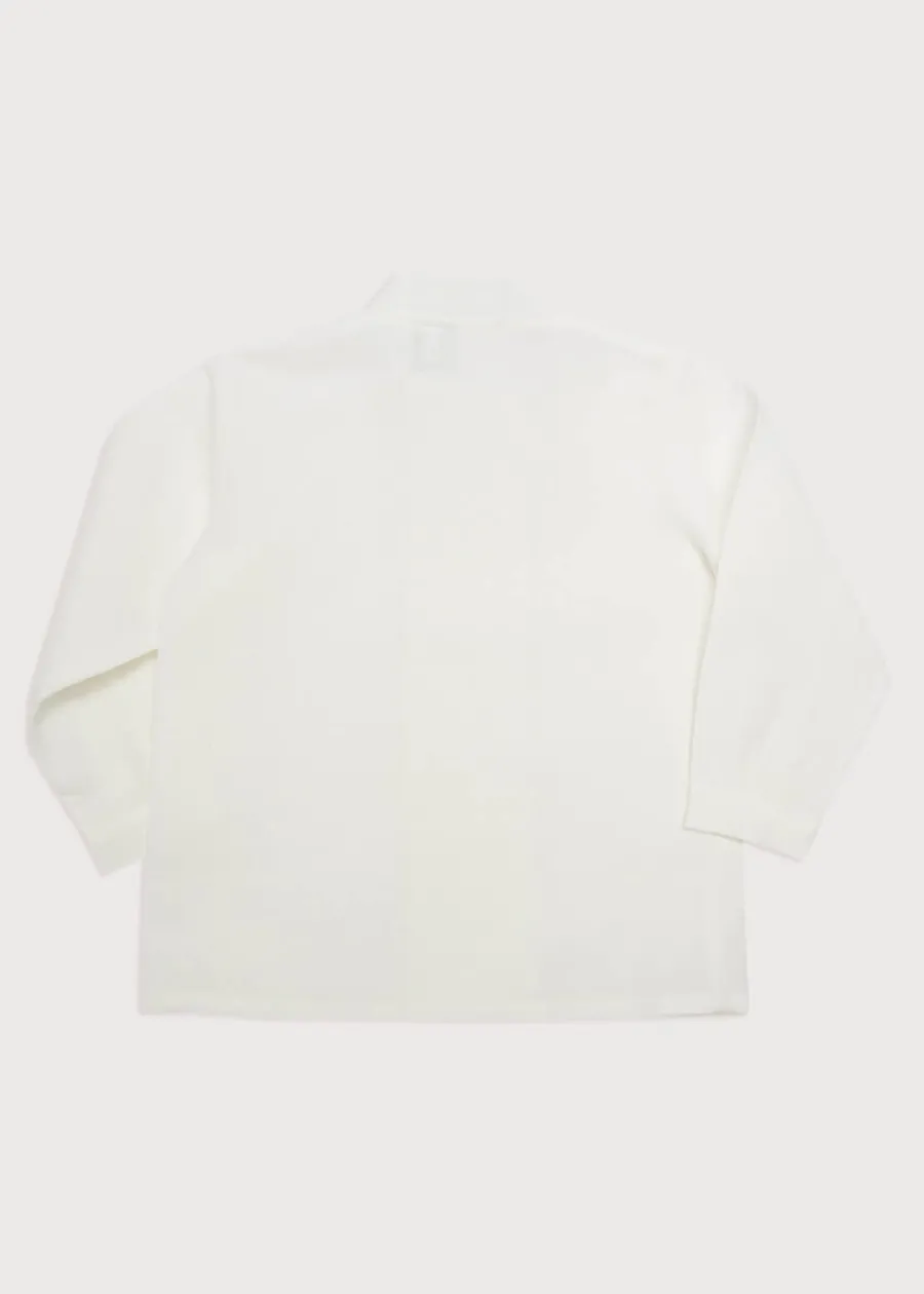 BOY Pepa London Boy's white double-breasted Mandarin collar shirt (12mths-10yrs)