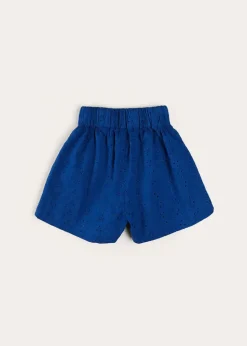 Pepa London Broderie Anglais Button Detail Shorts in Blue (4-12yrs)