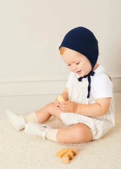 BOY Pepa London Brompton Stripe Romper in Beige (3mths-2yrs)