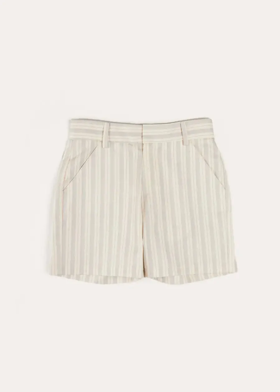 BOY Pepa London Brompton Striped Shorts in Beige (4-10yrs)