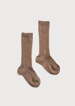 BOY Pepa London Brown Ribbed Knee-High Socks (3mths-10yrs)
