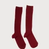 BOY Pepa London Burgundy Ribbed Knee-High Socks (0mths-10yrs)
