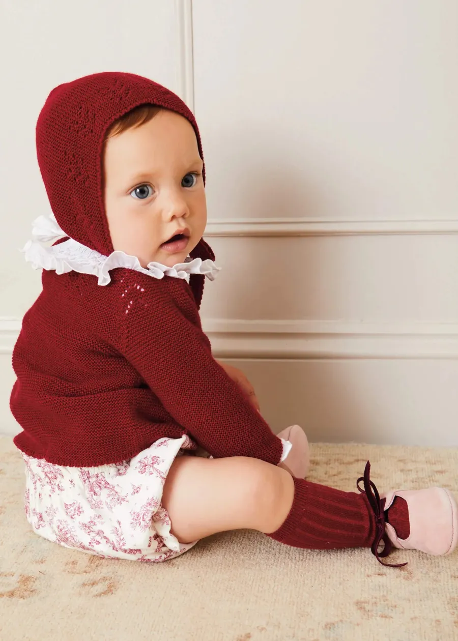 BOY Pepa London Burgundy Ribbed Knee-High Socks (0mths-10yrs)