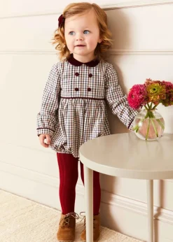 BOY Pepa London Burgundy Ribbed Tights (0mths-10yrs)