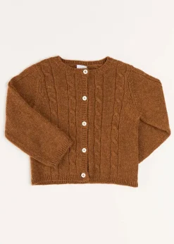 BOY Pepa London Cable Cardigan in Brown (6mths-3yrs)