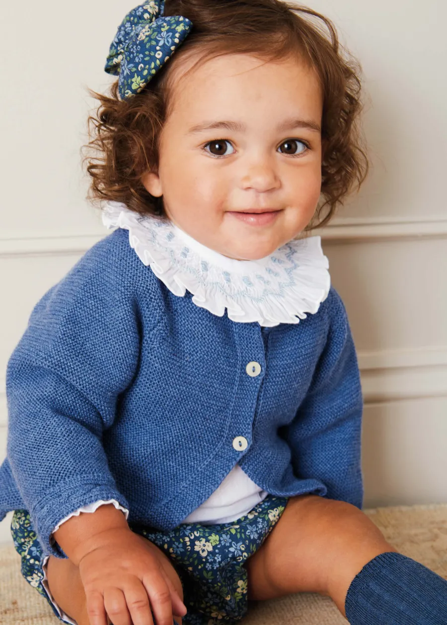 BOY Pepa London Cable Detail Cardigan In French Blue (6mths-3yrs)