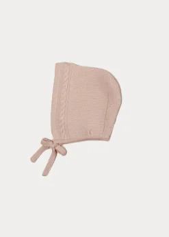 BOY Pepa London Cable Detail Knitted Bonnet in Beige (S-L)