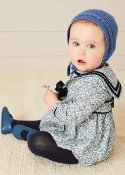 BOY Pepa London Cable Detail Knitted Bonnet In Blue (S-L)