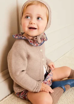 BOY Pepa London Cable Detail Knitted Bonnet in Beige (S-L)