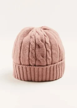 BOY Pepa London Cable Detail Knitted Hat in Pink (S-L)