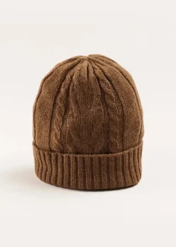 BOY Pepa London Cable Detail Knitted Hat in Brown (S-L)