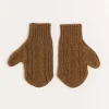 BOY Pepa London Cable Detail Knitted Mittens in Brown (S-L)