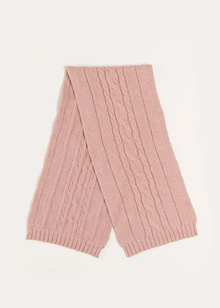 BOY Pepa London Cable Detail Knitted Scarf in Pink