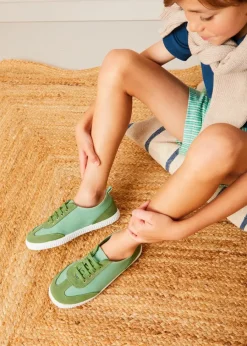 BOY Pepa London Canvas Lace Up Plimsols in Green (23-35EU)